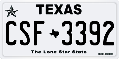 TX license plate CSF3392