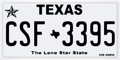 TX license plate CSF3395