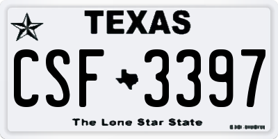 TX license plate CSF3397
