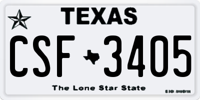 TX license plate CSF3405