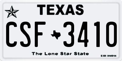 TX license plate CSF3410