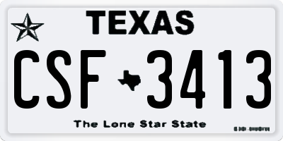TX license plate CSF3413