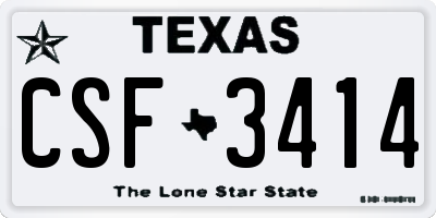 TX license plate CSF3414