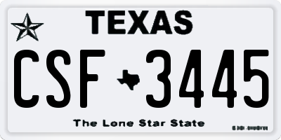 TX license plate CSF3445