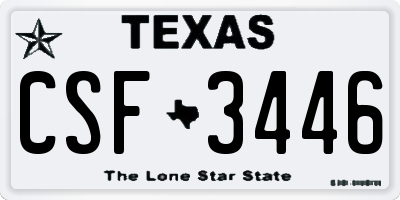 TX license plate CSF3446