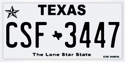 TX license plate CSF3447