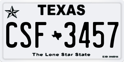 TX license plate CSF3457