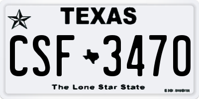 TX license plate CSF3470