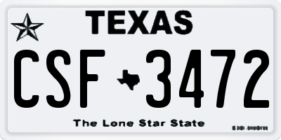 TX license plate CSF3472