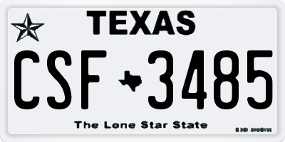 TX license plate CSF3485
