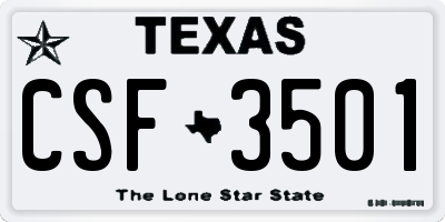 TX license plate CSF3501