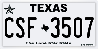 TX license plate CSF3507