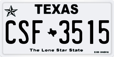 TX license plate CSF3515