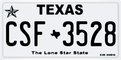 TX license plate CSF3528