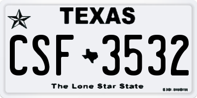 TX license plate CSF3532