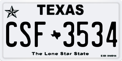 TX license plate CSF3534