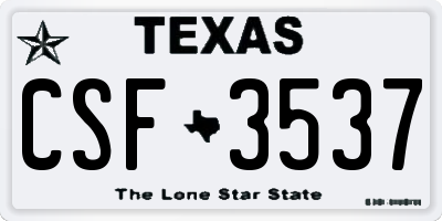 TX license plate CSF3537