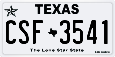 TX license plate CSF3541