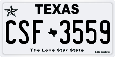 TX license plate CSF3559