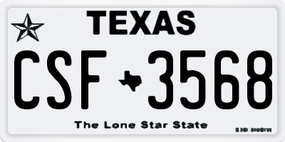 TX license plate CSF3568