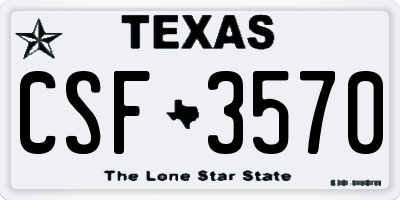 TX license plate CSF3570