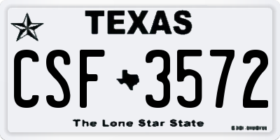 TX license plate CSF3572