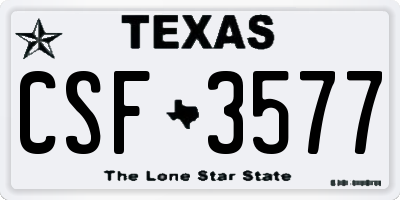 TX license plate CSF3577