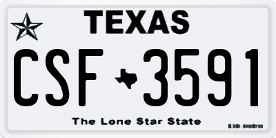 TX license plate CSF3591