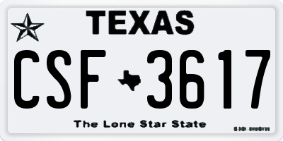 TX license plate CSF3617