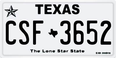 TX license plate CSF3652