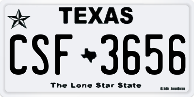 TX license plate CSF3656