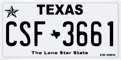 TX license plate CSF3661