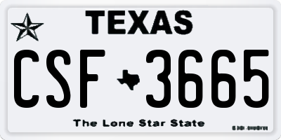 TX license plate CSF3665