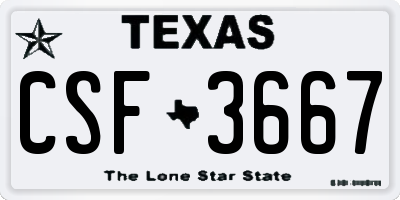 TX license plate CSF3667