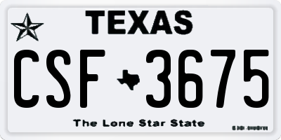 TX license plate CSF3675