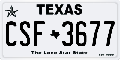 TX license plate CSF3677