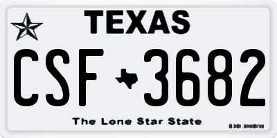 TX license plate CSF3682