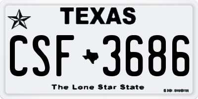 TX license plate CSF3686