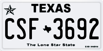 TX license plate CSF3692