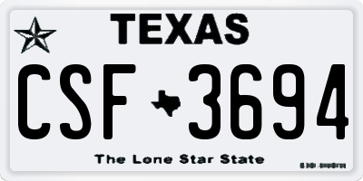 TX license plate CSF3694