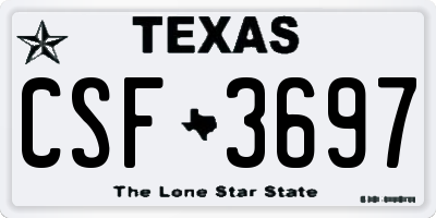 TX license plate CSF3697