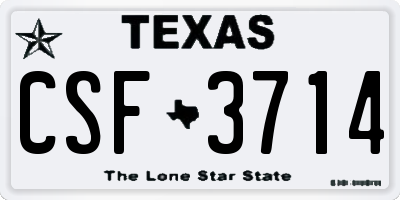 TX license plate CSF3714
