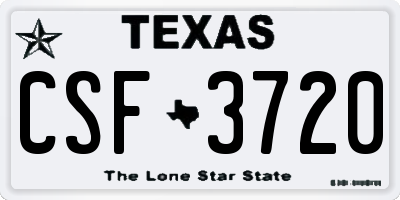 TX license plate CSF3720