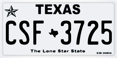 TX license plate CSF3725