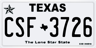 TX license plate CSF3726