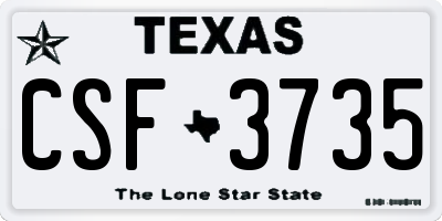 TX license plate CSF3735