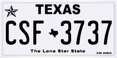 TX license plate CSF3737