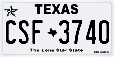 TX license plate CSF3740