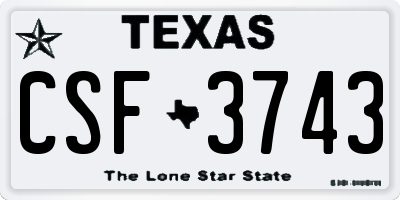 TX license plate CSF3743