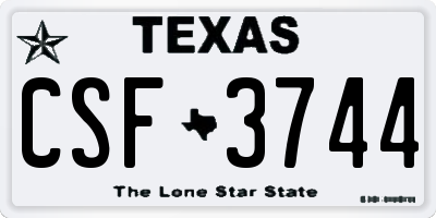 TX license plate CSF3744